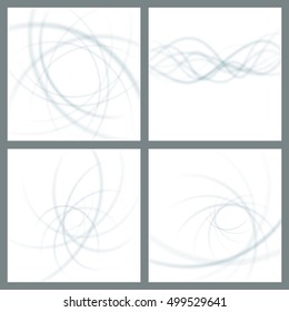 Smooth light gray waves lines vector abstract set backgrounds. Good for promotion materials, brochures, banners. Abstract Backdrop, Technology Backgrounds.