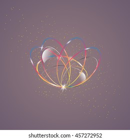 Smooth light lines on  background vector illustration. Glowing translucent element for special Effects. Abstract design.