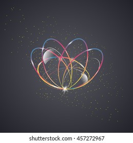 Smooth light lines on  background vector illustration. Glowing translucent element for special Effects. Abstract design.