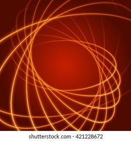 Smooth light orange waves lines vector abstract background. Technology Background. Glowing effects.