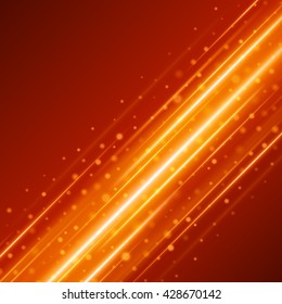 Smooth light orange waves lines vector abstract background. Technology Background. Glowing effects.