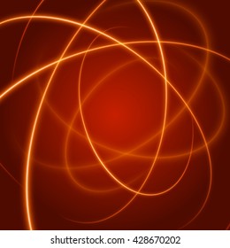 Smooth light orange waves lines vector abstract background. Technology Background. Glowing effects.