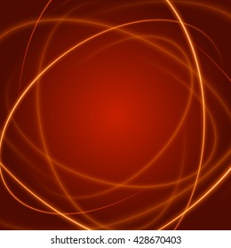 Smooth light orange waves lines vector abstract background. Technology Background. Glowing effects.