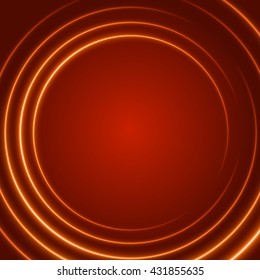 Smooth light orange waves lines vector abstract background. Technology Background. Glowing effects.
