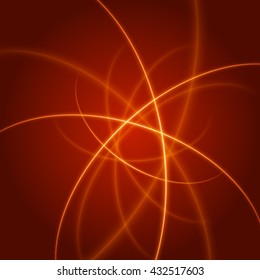 Smooth light orange waves lines vector abstract background. Technology Background. Glowing effects.