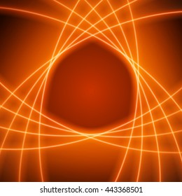 Smooth light orange waves lines vector abstract background. Good for promotion materials, brochures, banners. Abstract Backdrop, Technology Background. Glowing effects.