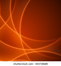 Smooth light orange waves lines vector abstract background. Good for promotion materials, brochures, banners. Abstract Backdrop, Technology Background. Glowing effects.