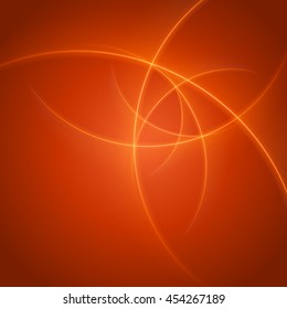 Smooth light orange waves lines vector abstract background. Good for promotion materials, brochures, banners. Abstract Backdrop, Technology Background. Glowing effects.