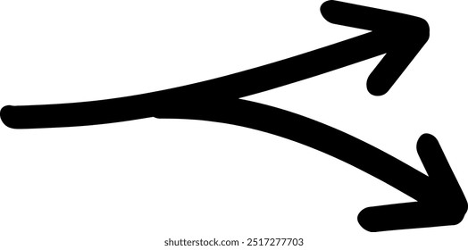 Smooth line arrow design, ideal for sleek navigation, flowcharts, infographics, presentations, and modern design projects
