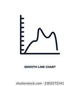 smooth line chart icon. Thin line smooth line chart icon from business and finance collection. Outline vector isolated on white background. Editable smooth line chart symbol can be used web and mobile
