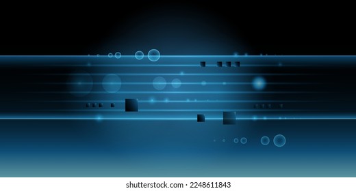 Smooth Line Effect Vector Illustration In Dark Blue Background high-tech digital technology concept abstract sparkling lines background