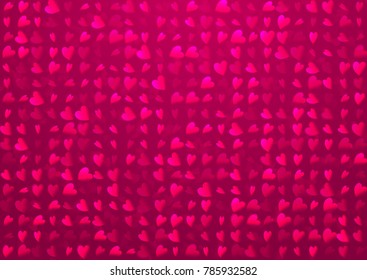 Smooth line hearts background. Style romantic shine blur love pattern. Passion pink maroon red backdrop. Valentine day, wedding, marriage, disco party concept. Vector illustration