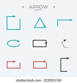 Smooth Line Icons. Smooth Arrow icons set. Thin line style. Web symbols for web sites. Editable vector stroke