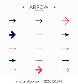 Smooth Line Icons. Smooth arrow symbol collection. Trendy line style. For Web Graphics. Editable vector stroke