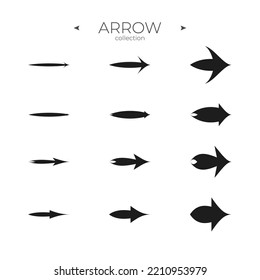 Smooth Line Icons. Smooth arrow symbol collection. Trendy line style. Web symbols for web sites. Editable vector stroke