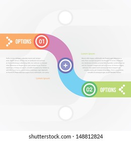 the smooth line for infographics with two options