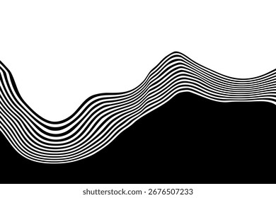 Glatte Linien in schwarz-weißen Farben schaffen eine visuelle Bewegung. EPS 10