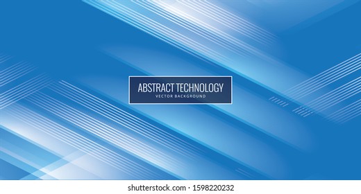  smooth lines in blue color background. Hi-tech digital technology concept. Abstract futuristic, shiny lines background