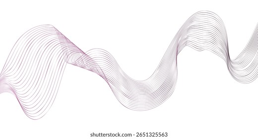 Smooth lines create a dynamic visual representation of sound in modern art composition