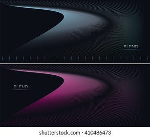 Smooth lines on dark. Blended lines effect. Vector illustration