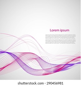 Smooth lines on gray background with text