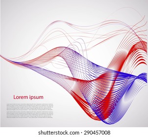 Smooth lines on gray background with text