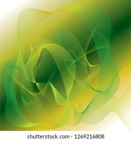 Smooth lines on green background, Decorative pattern 
Abstract illustration