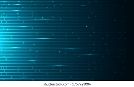 Smooth lines technological background in dark blue, vector art illustration.