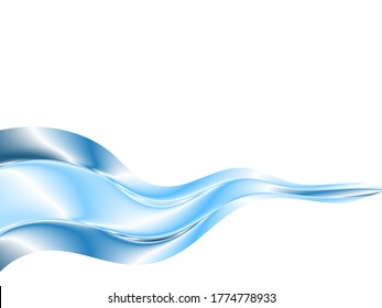 Smooth Liquid Blue 3D Wave