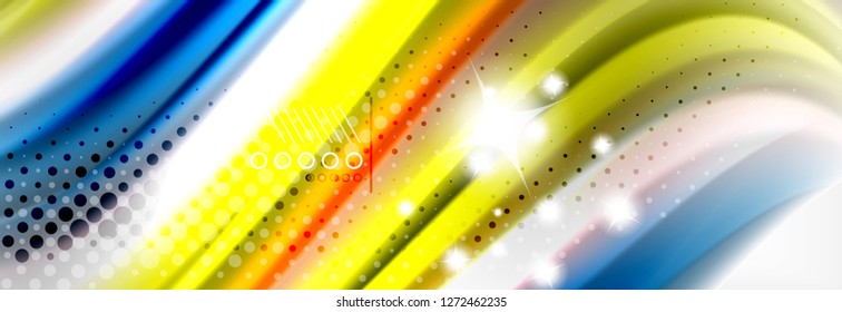 Smooth liquid blur wave background, color flow concept, vector illustration