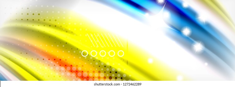 Smooth liquid blur wave background, color flow concept, vector illustration