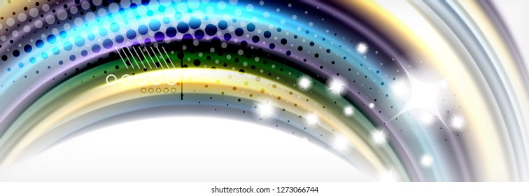 Fondo de la onda borrosa líquida suave, concepto de flujo de color, ilustración vectorial