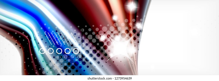 Fondo de la onda borrosa líquida suave, concepto de flujo de color, ilustración vectorial