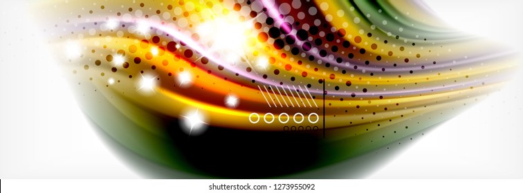 Smooth liquid blur wave background, color flow concept, vector illustration