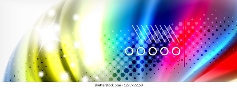Smooth liquid blur wave background, color flow concept, vector illustration