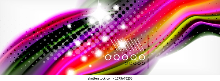 Smooth liquid blur wave background, color flow concept, vector illustration