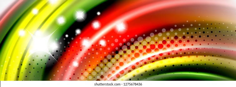 Smooth liquid blur wave background, color flow concept, vector illustration