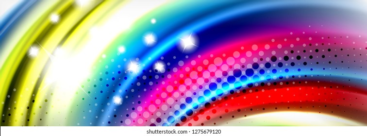 Smooth liquid blur wave background, color flow concept, vector illustration