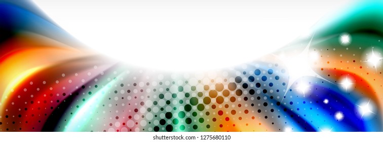 Fondo de la onda borrosa líquida suave, concepto de flujo de color, ilustración vectorial
