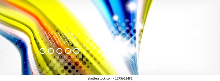 Smooth liquid blur wave background, color flow concept, vector illustration