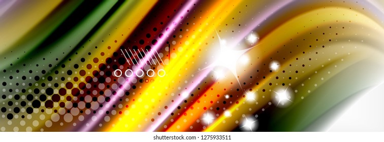 Fondo de la onda borrosa líquida suave, concepto de flujo de color, ilustración vectorial