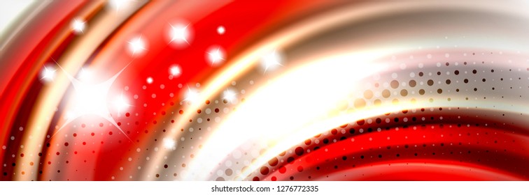 Fondo de la onda borrosa líquida suave, concepto de flujo de color, ilustración vectorial