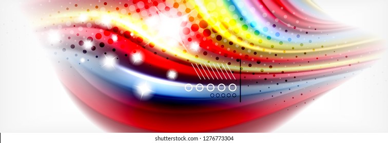 Smooth liquid blur wave background, color flow concept, vector illustration