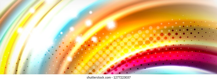Smooth liquid blur wave background, color flow concept, vector illustration