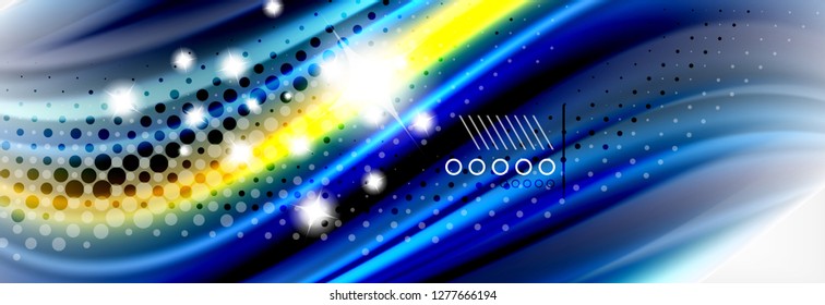 Smooth liquid blur wave background, color flow concept, vector illustration