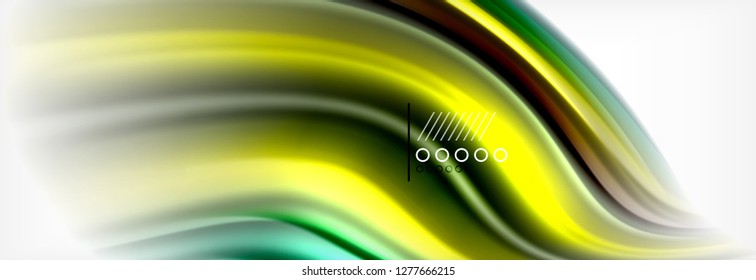 Fondo de la onda borrosa líquida suave, concepto de flujo de color, ilustración vectorial