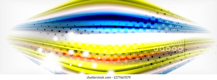 Smooth liquid blur wave background, color flow concept, vector illustration