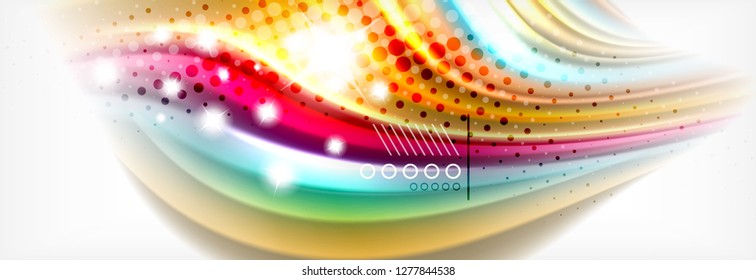 Fondo de la onda borrosa líquida suave, concepto de flujo de color, ilustración vectorial