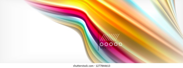 Fondo de la onda borrosa líquida suave, concepto de flujo de color, ilustración vectorial