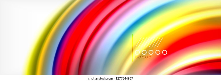 Fondo de la onda borrosa líquida suave, concepto de flujo de color, ilustración vectorial
